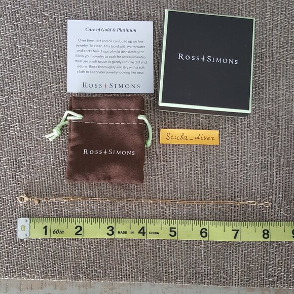 14K Solid Yellow Gold Paperclip Link Bracelet Ross-Simons Italy 8 in Paper Clip - Picture 4 of 10